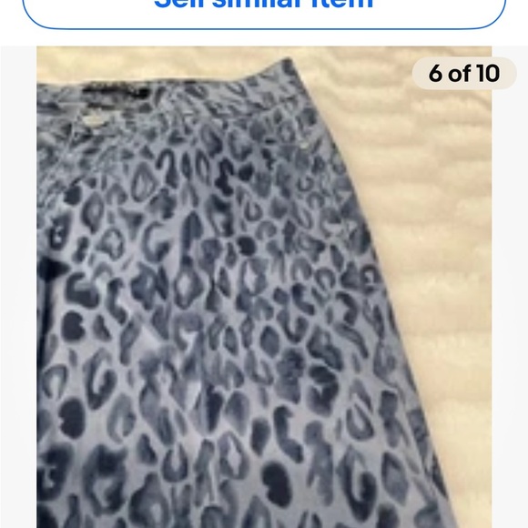 Baccini Animal Print Cheetah Blue Fashion Denim Jeans Women’s Size 4 - Picture 6 of 10